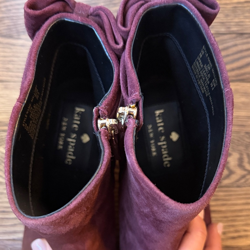 Kate Spade Suede Mallory Ankle Boots - Cherrywood View 3
